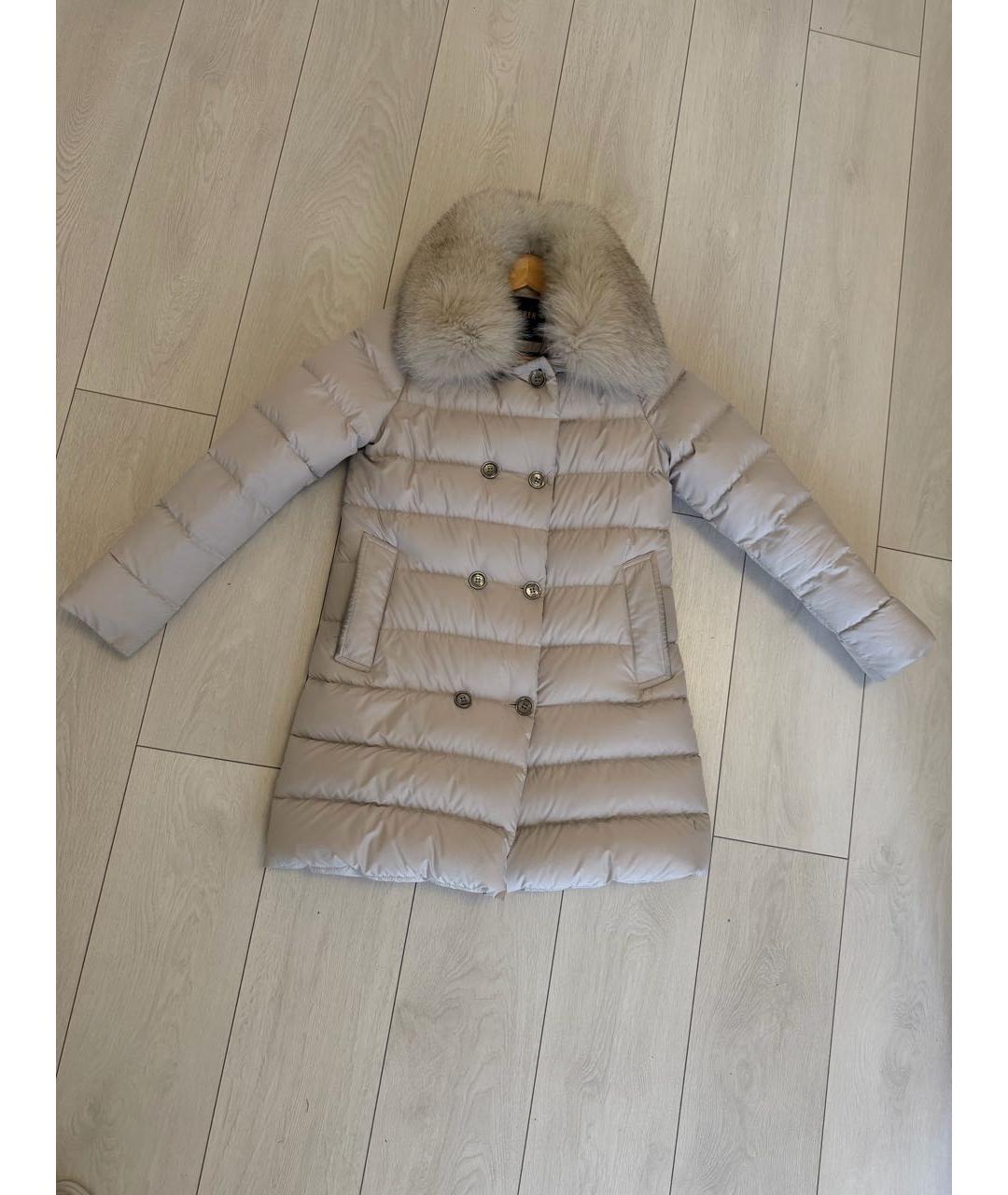 MOORER Бежевый полиэстеровый пуховик, фото 9