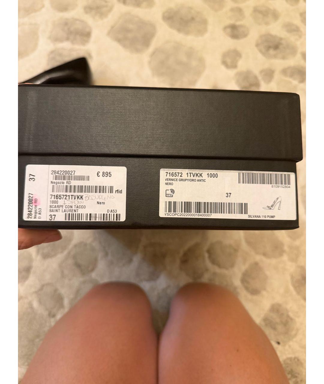 SAINT LAURENT Черные туфли из лакированной кожи, фото 8