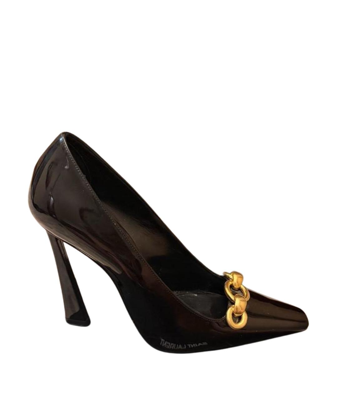 SAINT LAURENT Черные туфли из лакированной кожи, фото 1