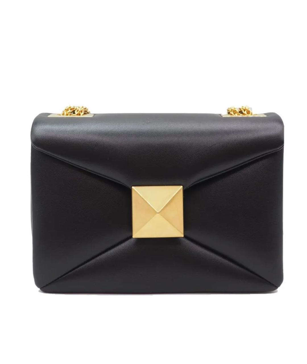 VALENTINO Черная кожаная сумка через плечо, фото 4