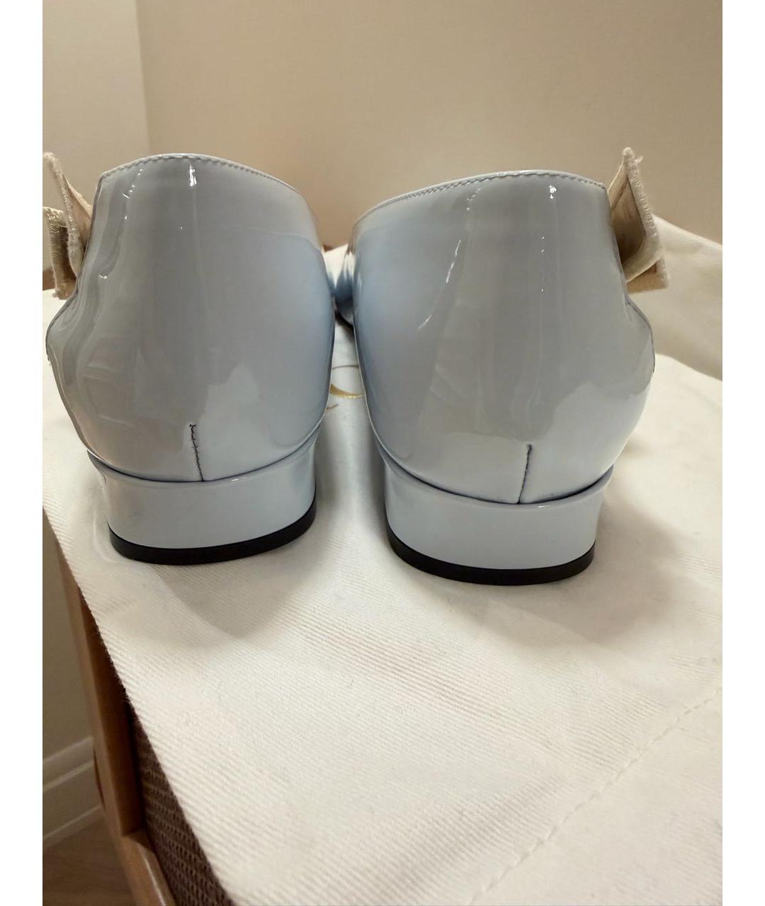 CHRISTIAN DIOR Голубые туфли из лакированной кожи, фото 4