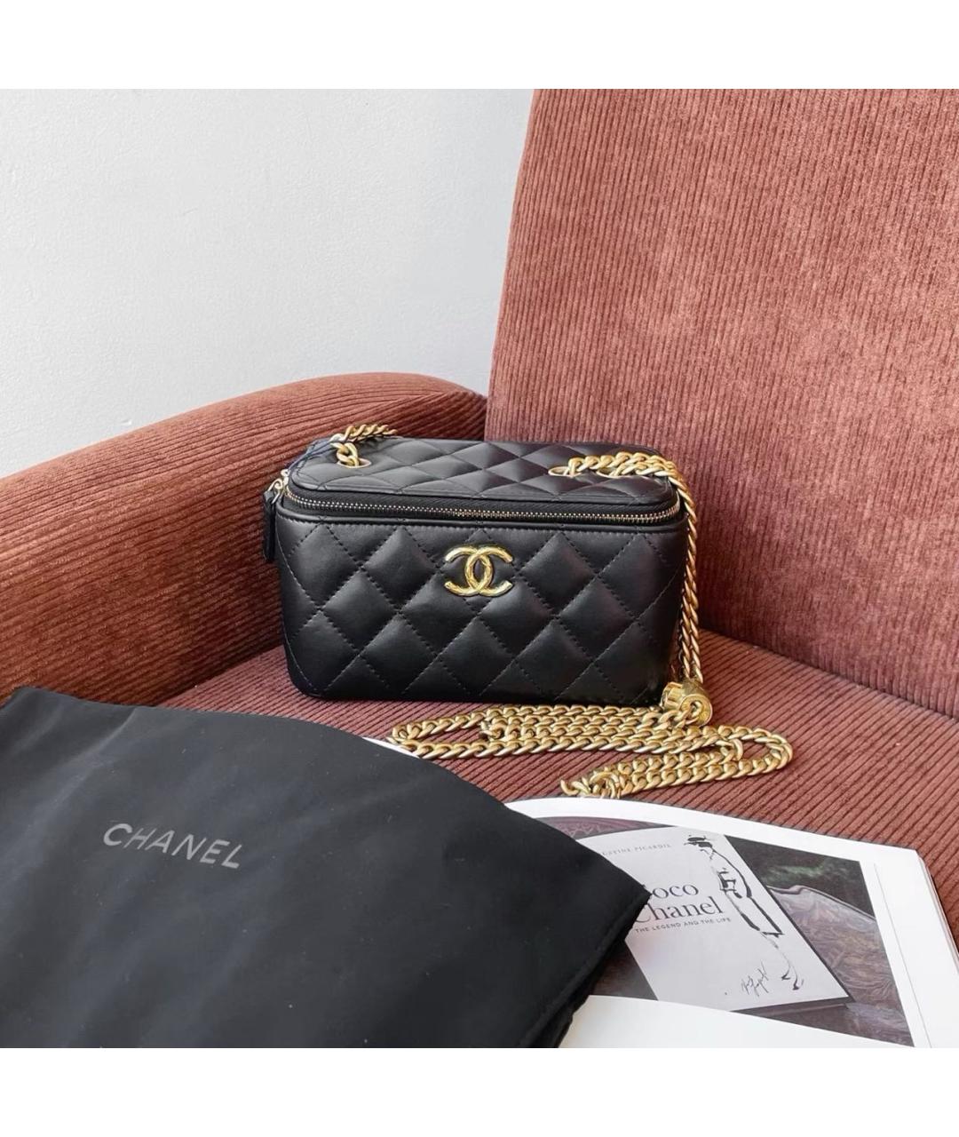 CHANEL Черная кожаная сумка через плечо, фото 8