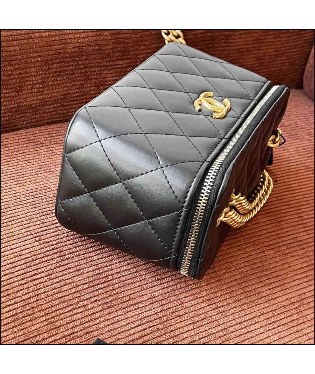 CHANEL Черная кожаная сумка через плечо, фото 6