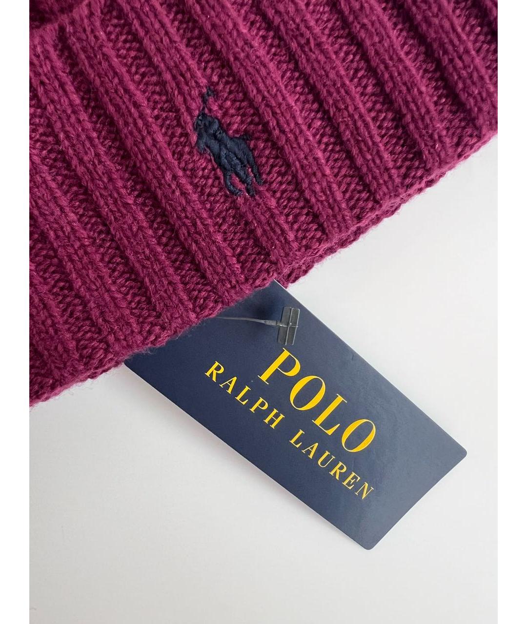 POLO RALPH LAUREN Бордовая шерстяная шапка, фото 5
