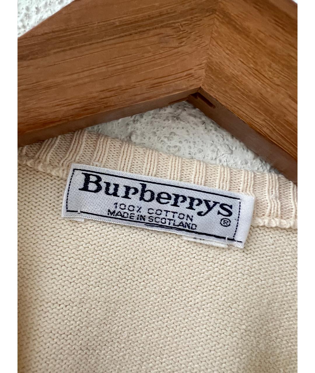 BURBERRY Бежевый хлопковый джемпер / свитер, фото 2