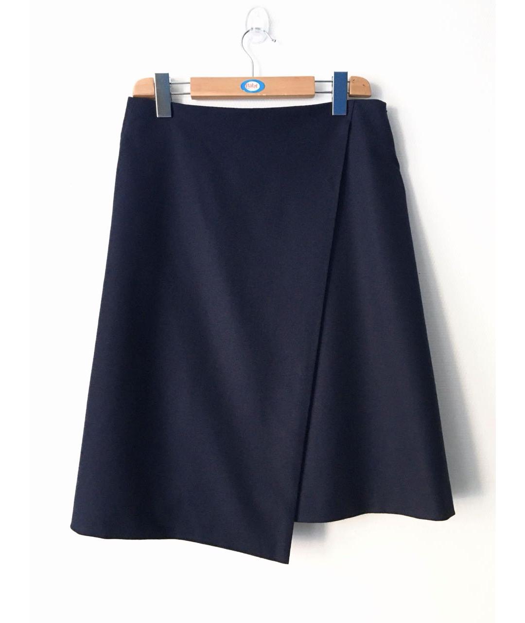 JOSEPH Темно-синяя шерстяная юбка миди, фото 9