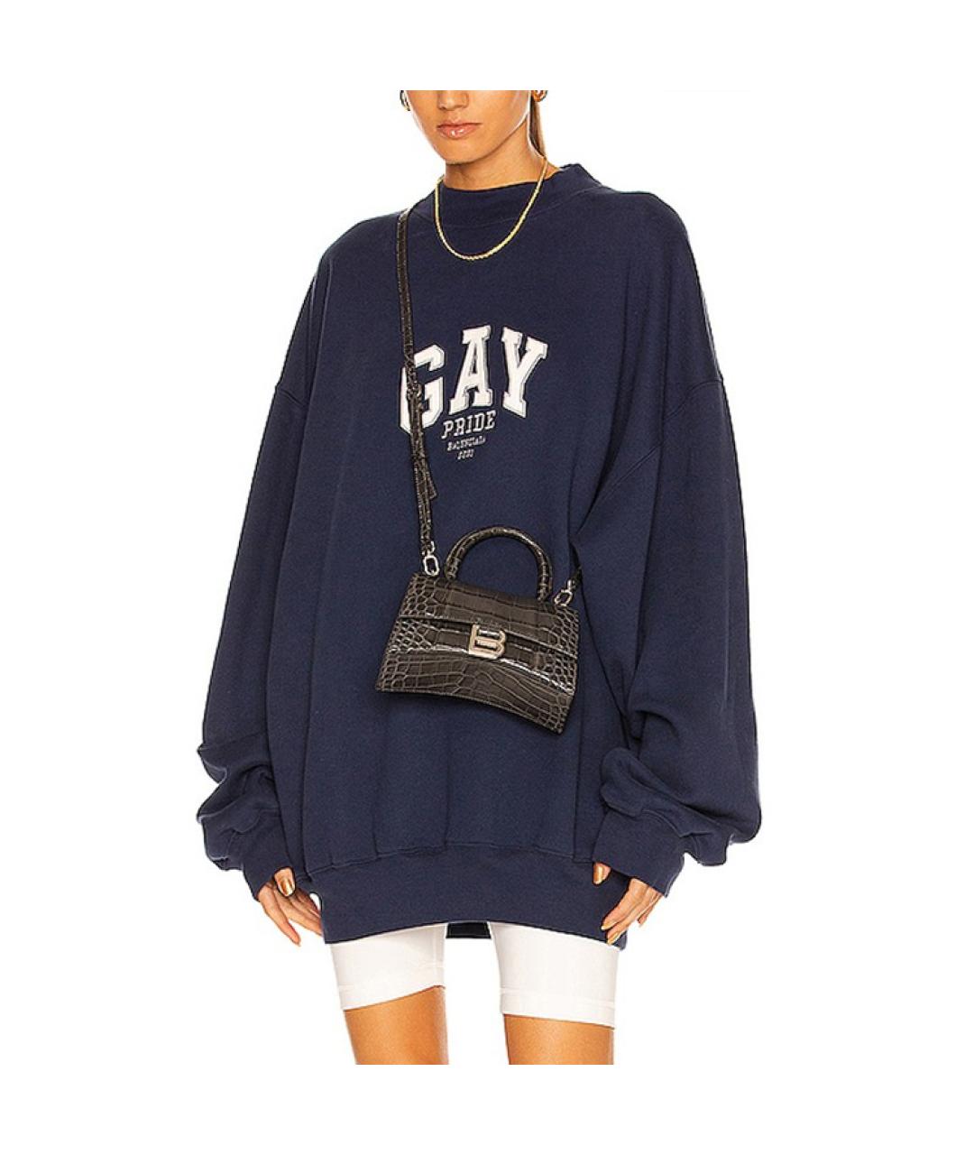 BALENCIAGA Серая кожаная сумка через плечо, фото 5