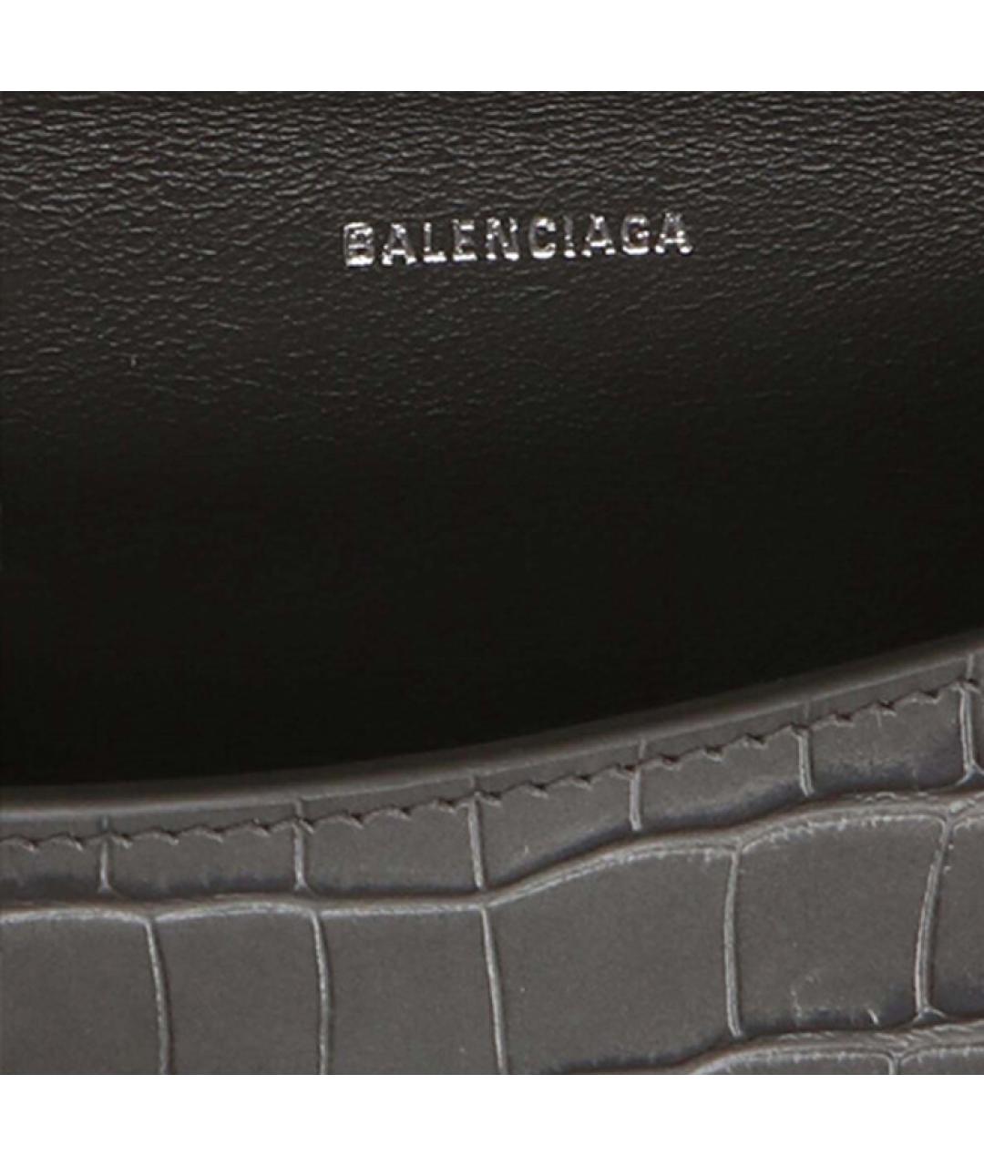 BALENCIAGA Серая кожаная сумка через плечо, фото 3