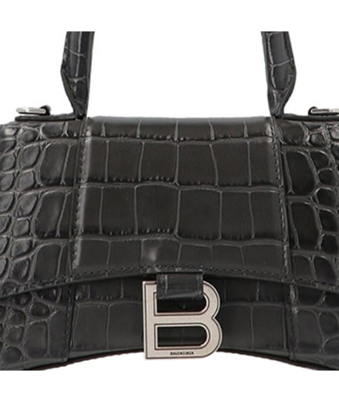 BALENCIAGA Серая кожаная сумка через плечо, фото 4