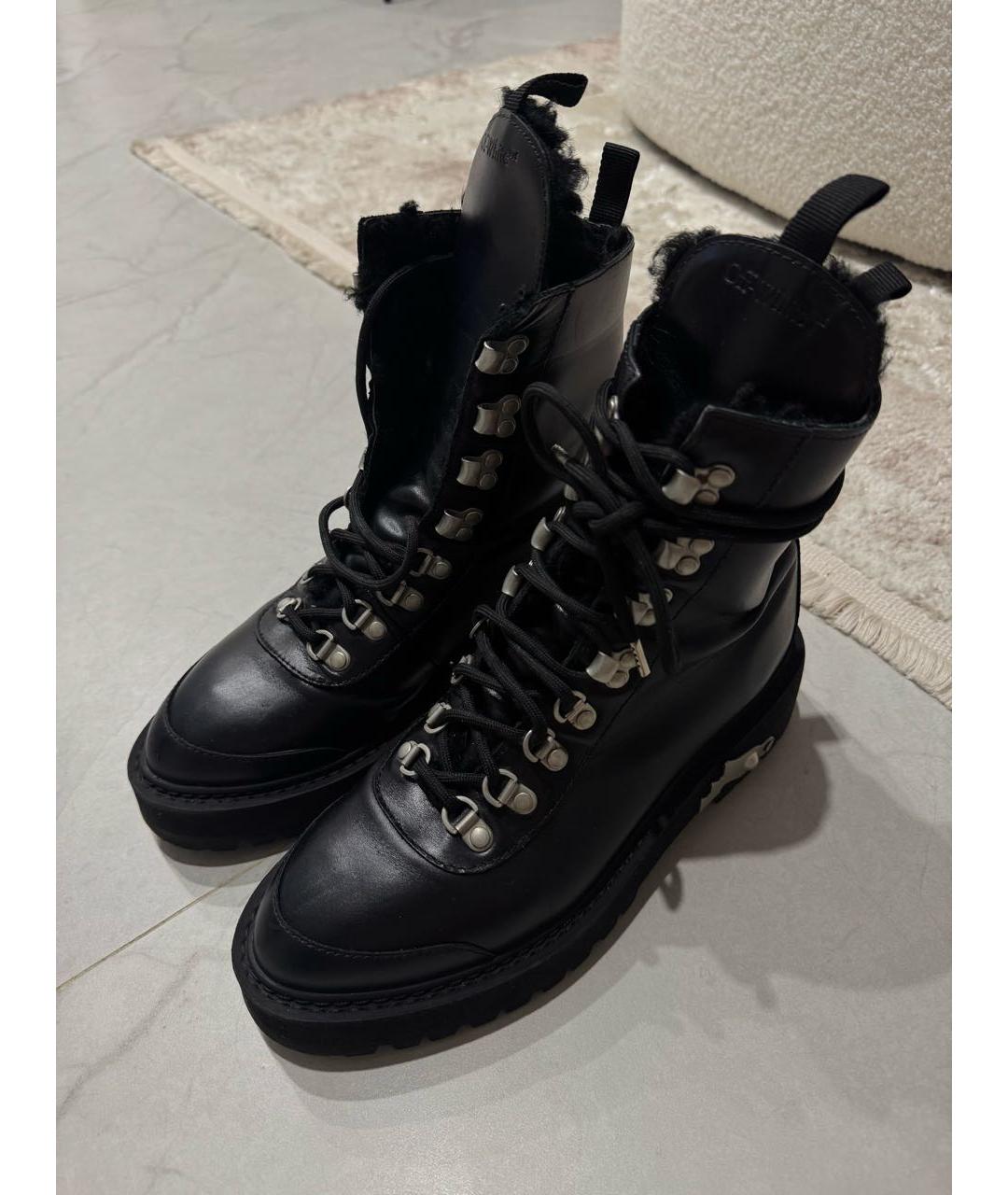 OFF-WHITE Черные кожаные ботинки, фото 7