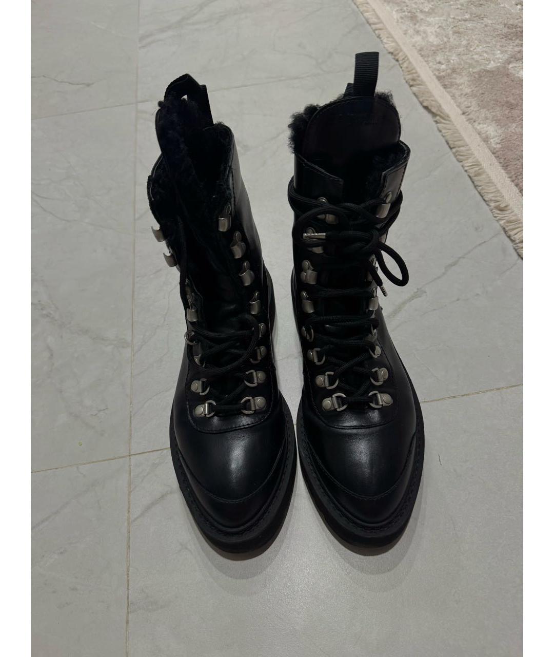 OFF-WHITE Черные кожаные ботинки, фото 2