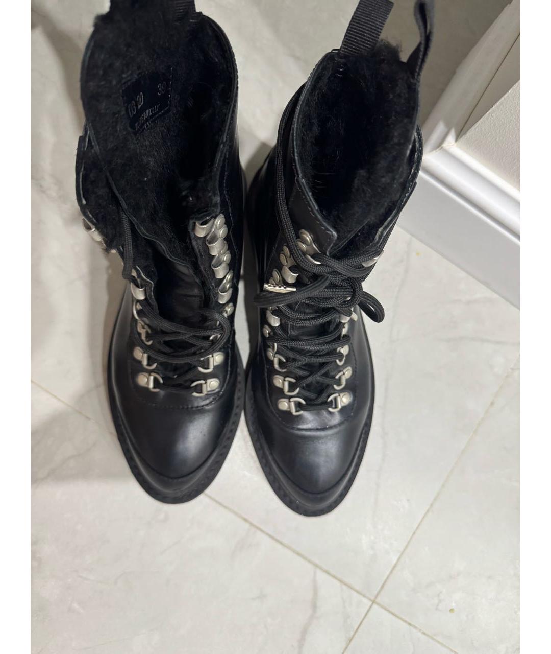 OFF-WHITE Черные кожаные ботинки, фото 3