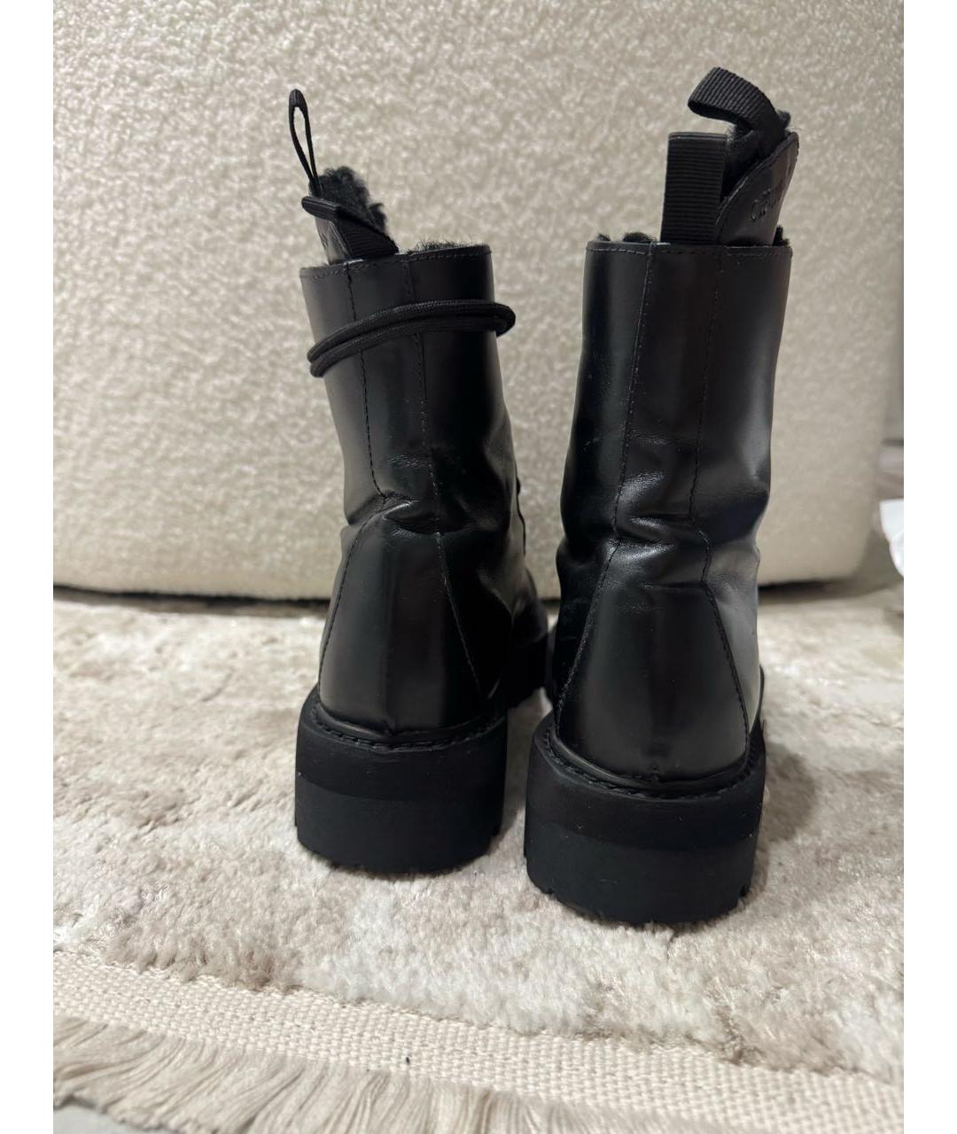 OFF-WHITE Черные кожаные ботинки, фото 4