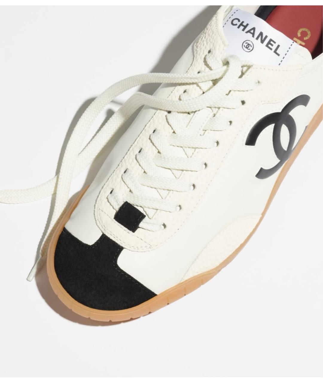 CHANEL Белые кожаные кеды, фото 3