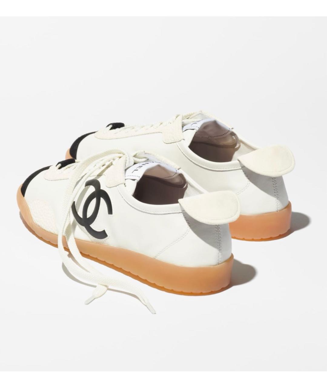 CHANEL Белые кожаные кеды, фото 4