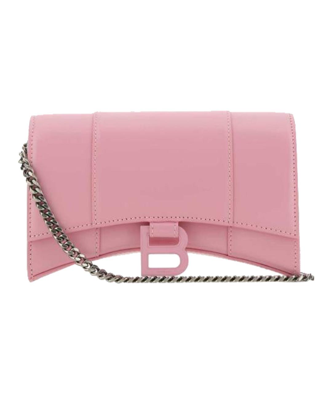 BALENCIAGA Розовая кожаная сумка через плечо, фото 1