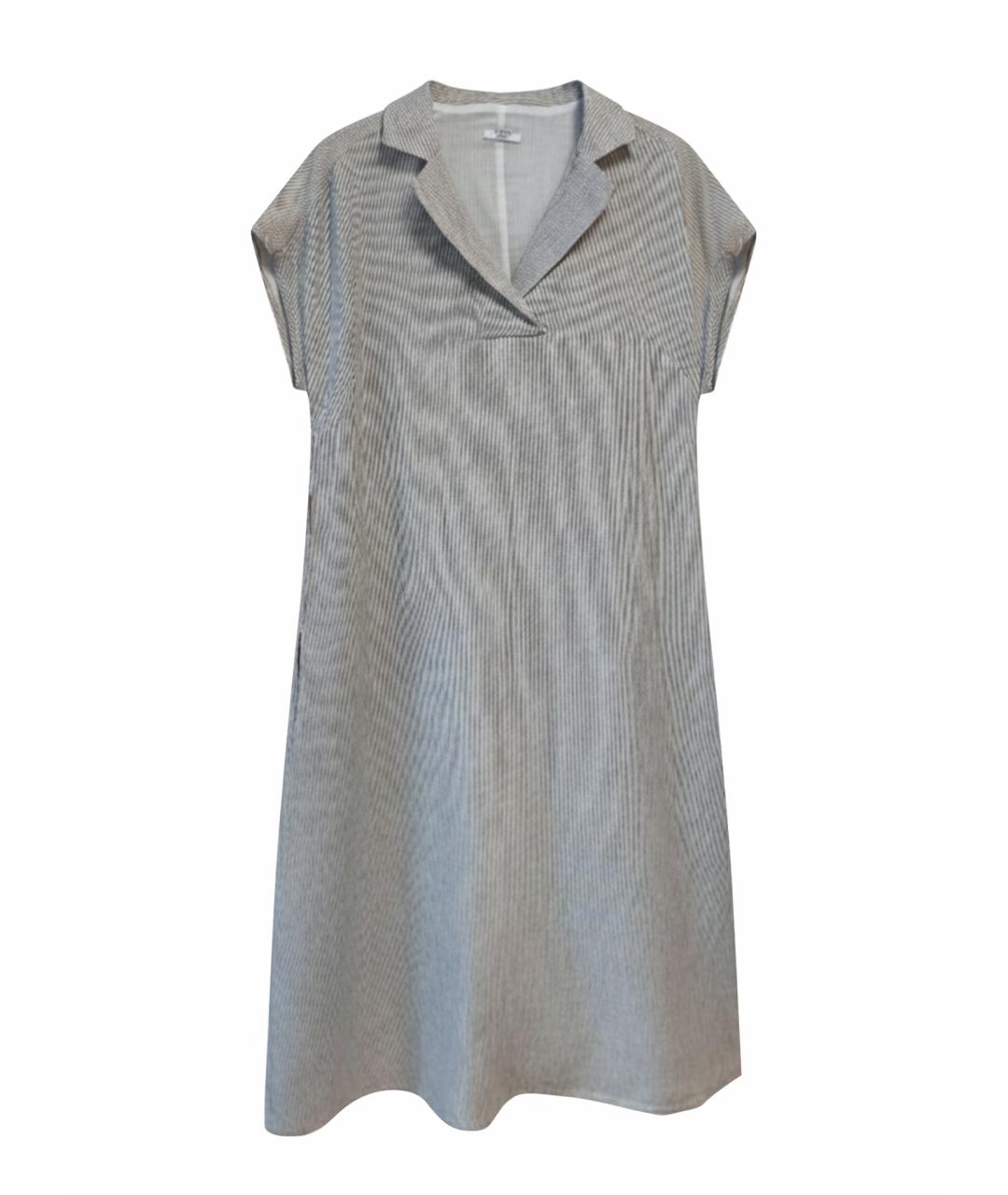 PESERICO Белое льняное повседневное платье, фото 1