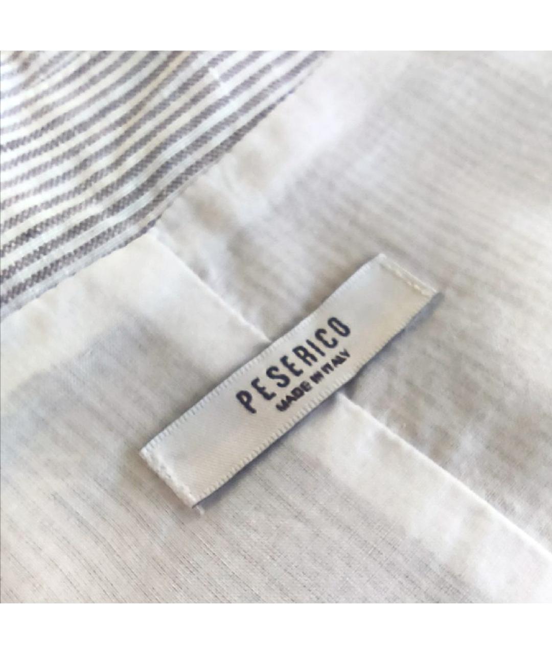 PESERICO Белое льняное повседневное платье, фото 3