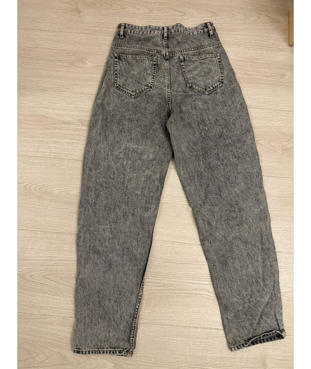 ISABEL MARANT ETOILE Серые хлопковые прямые джинсы, фото 2