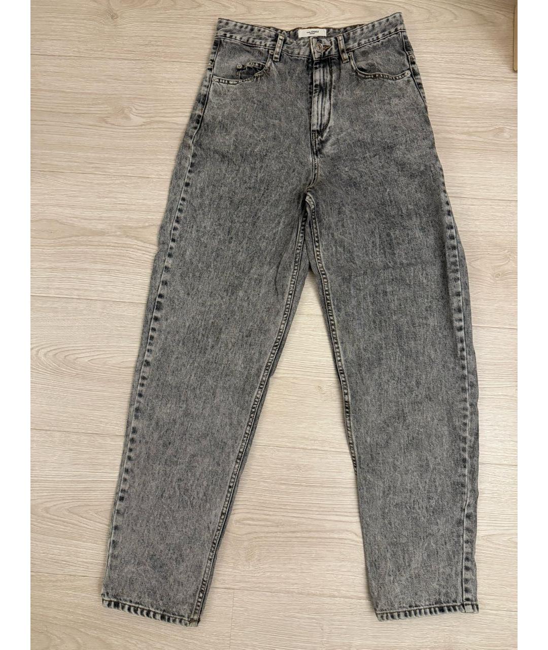 ISABEL MARANT ETOILE Серые хлопковые прямые джинсы, фото 5