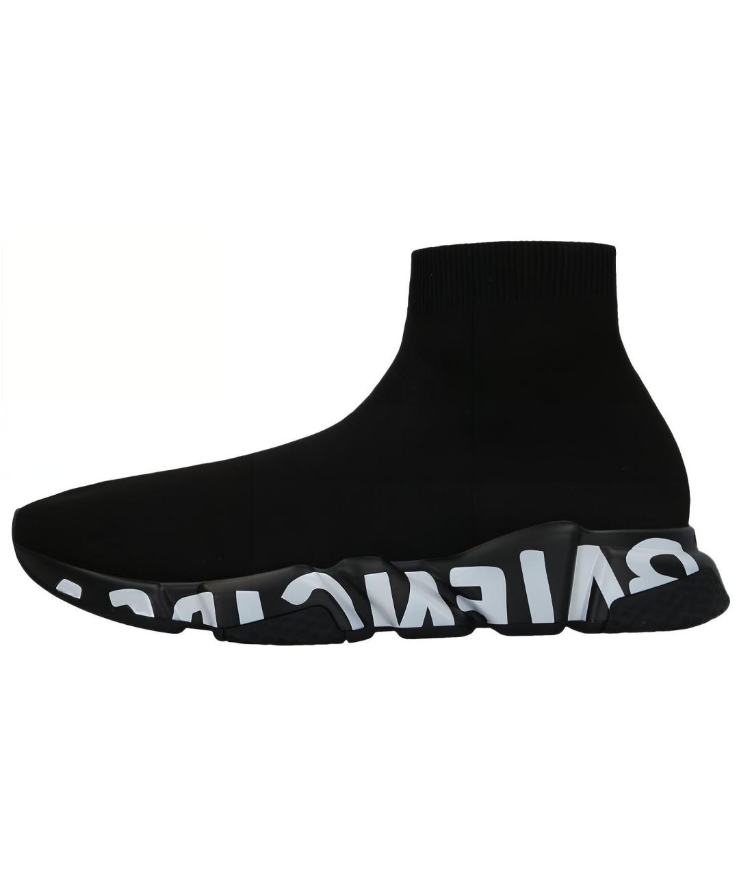 BALENCIAGA Черные текстильные низкие кроссовки / кеды, фото 2