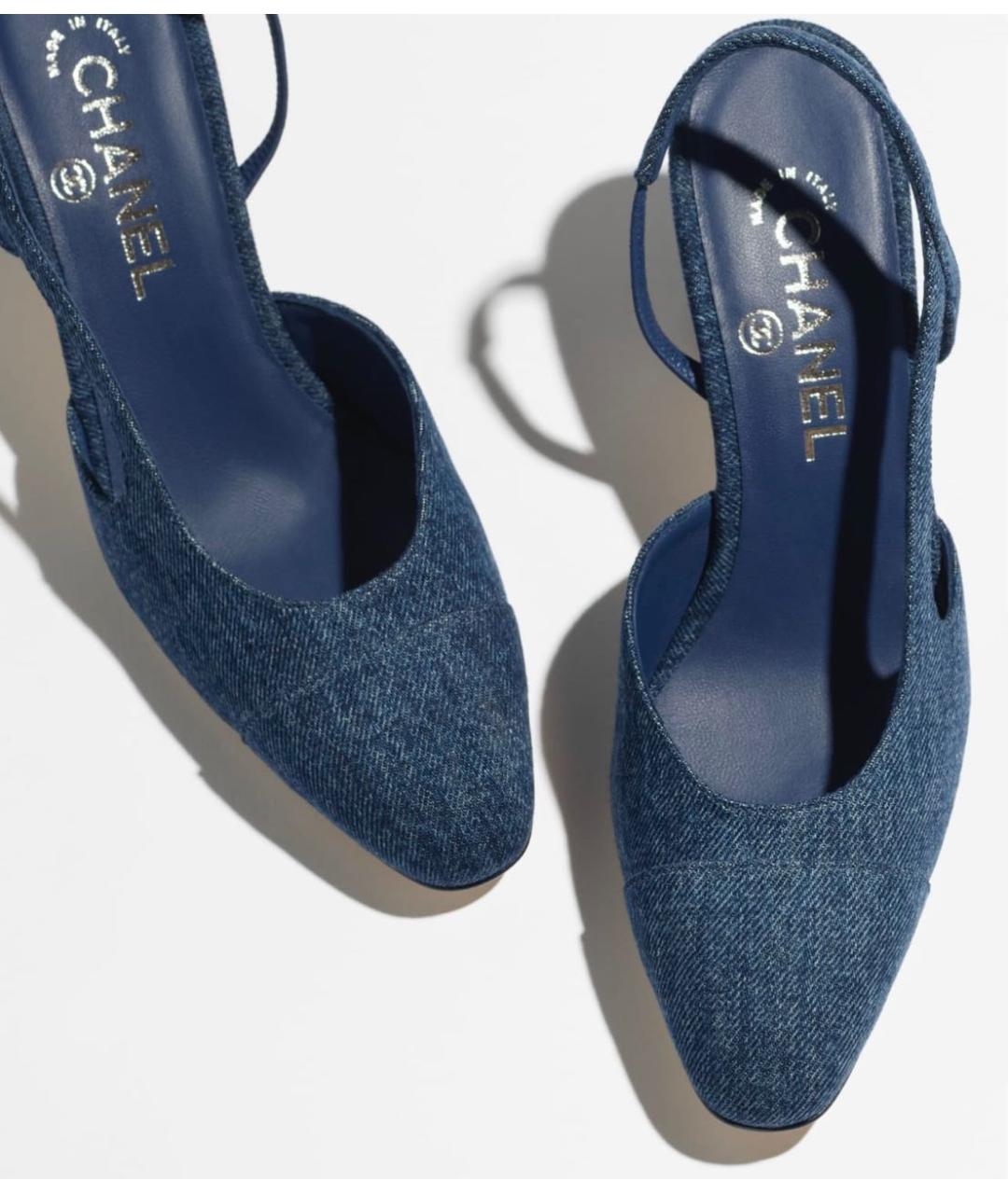 CHANEL Синие текстильные туфли, фото 2