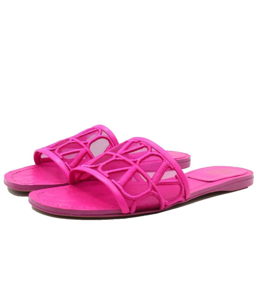 VALENTINO Фуксия текстильные шлепанцы, фото 2