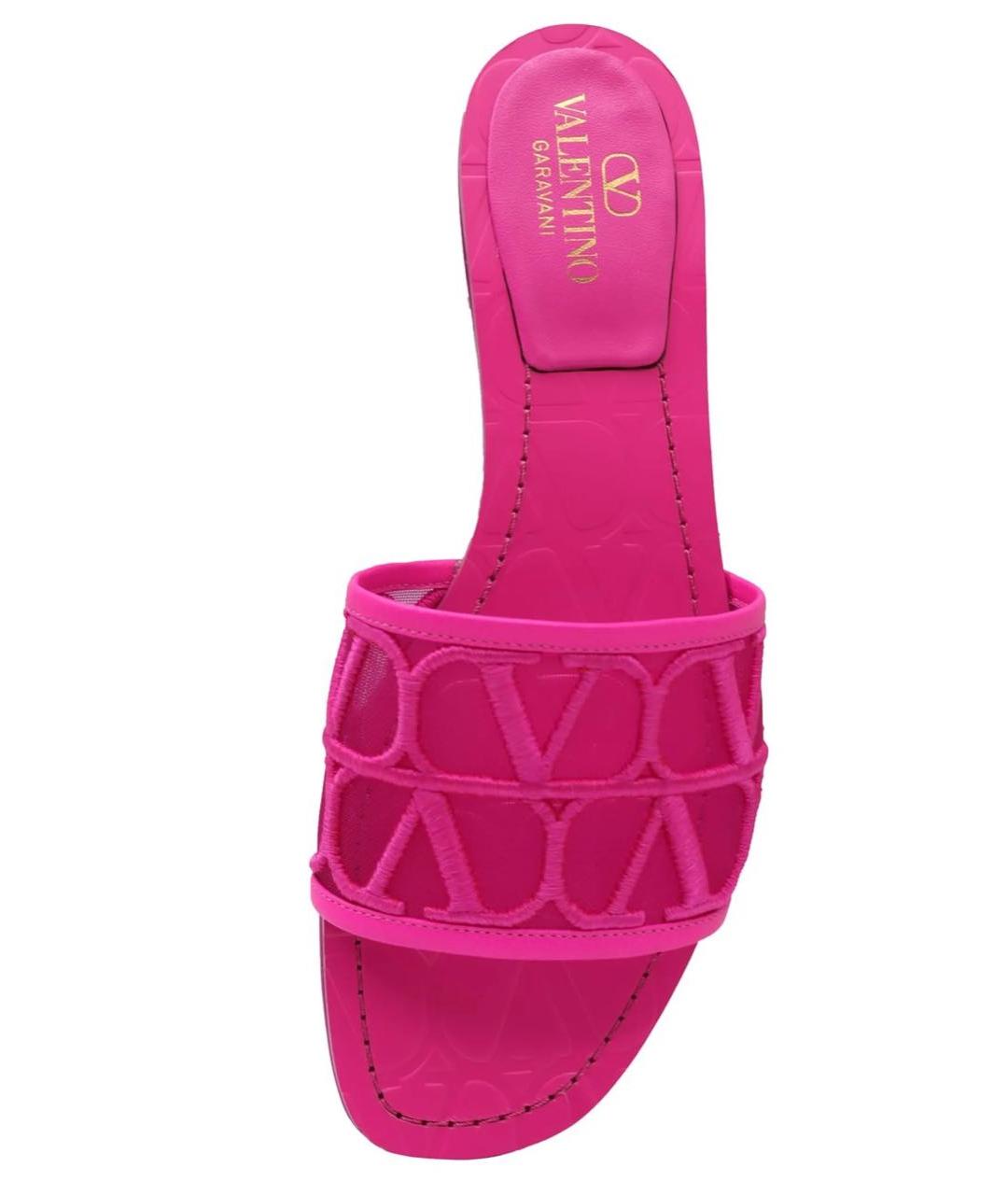 VALENTINO Фуксия текстильные шлепанцы, фото 4