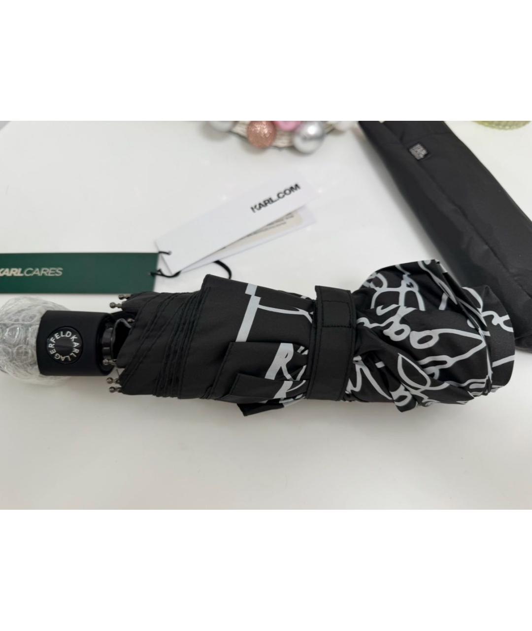 KARL LAGERFELD Черный зонт, фото 4