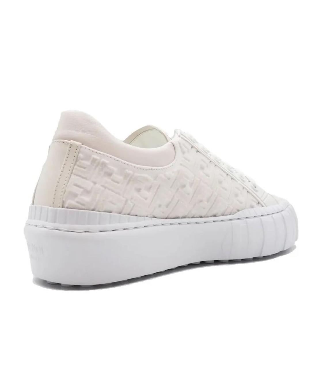 FENDI Белые кожаные кеды, фото 3