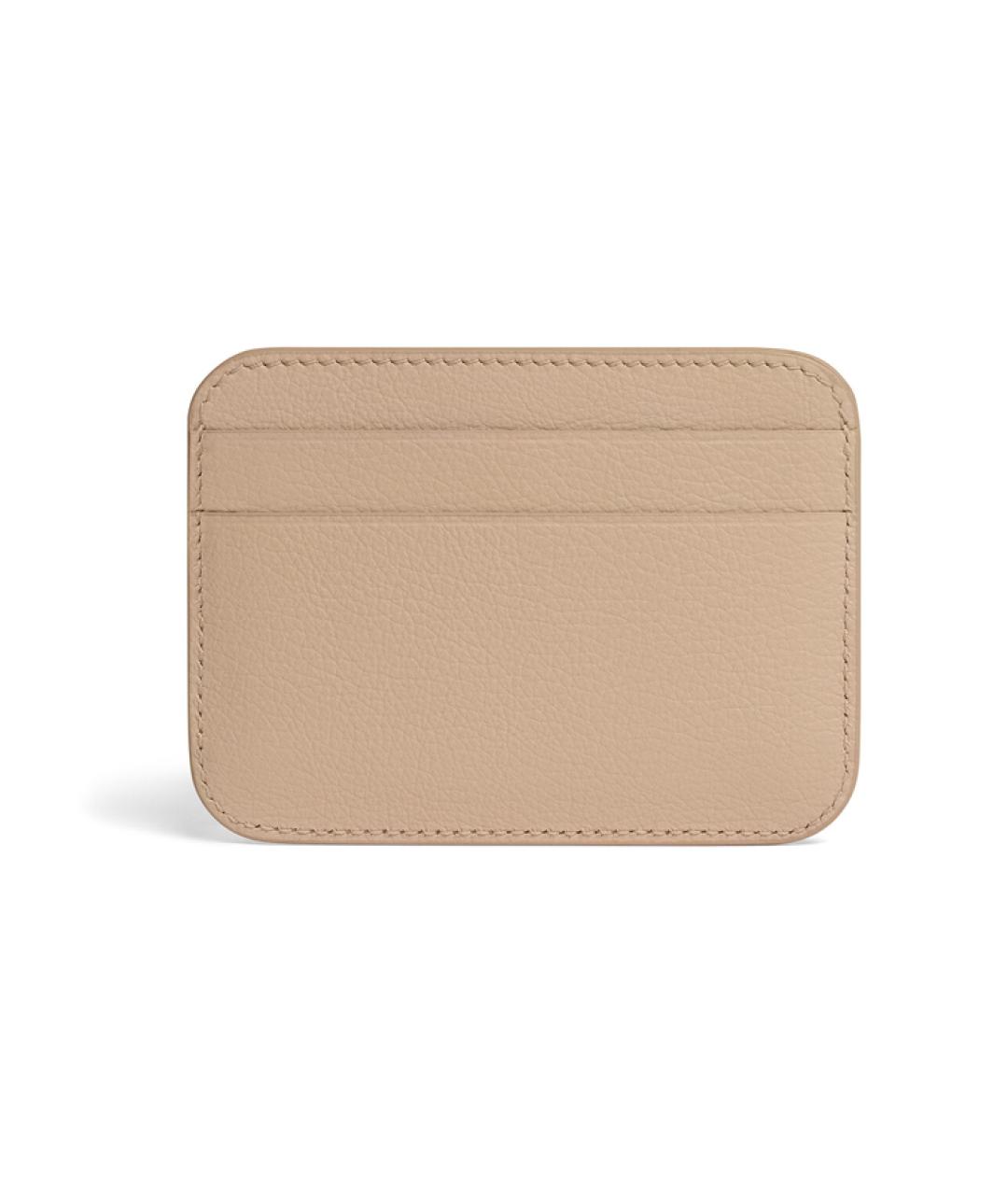 BALENCIAGA Бежевый кожаный кардхолдер, фото 2