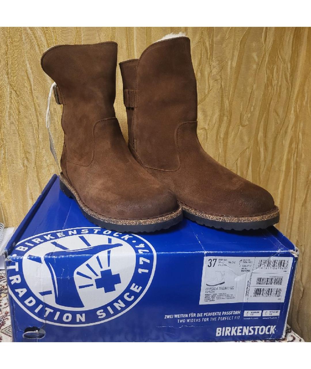 BIRKENSTOCK Коричневые замшевые полусапоги, фото 3