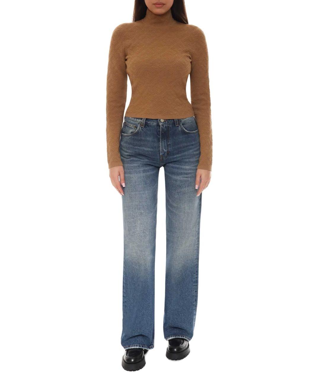 FENDI Коричневая вискозная водолазка, фото 3