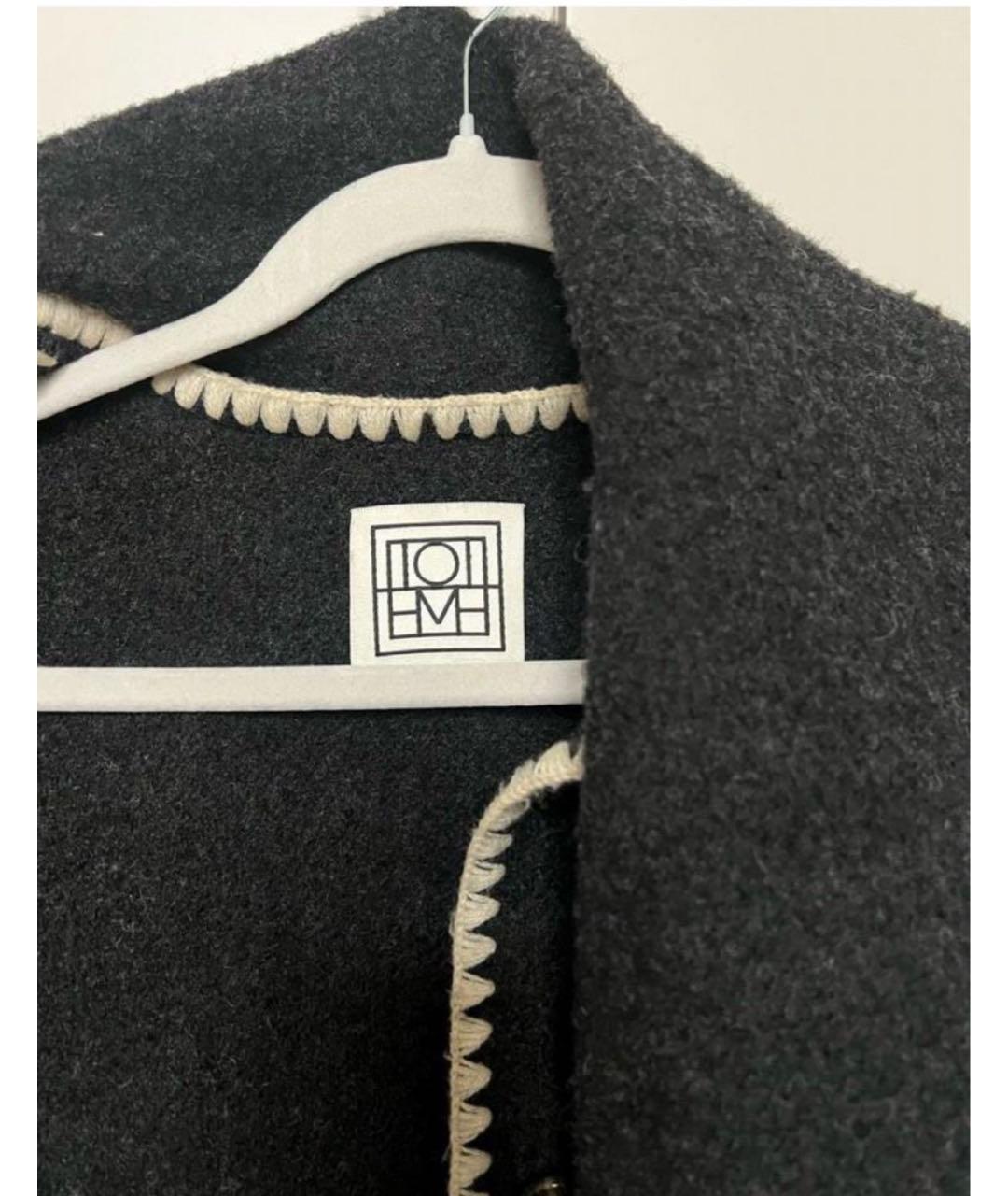 TOTEME Антрацитовое шерстяное пальто, фото 3