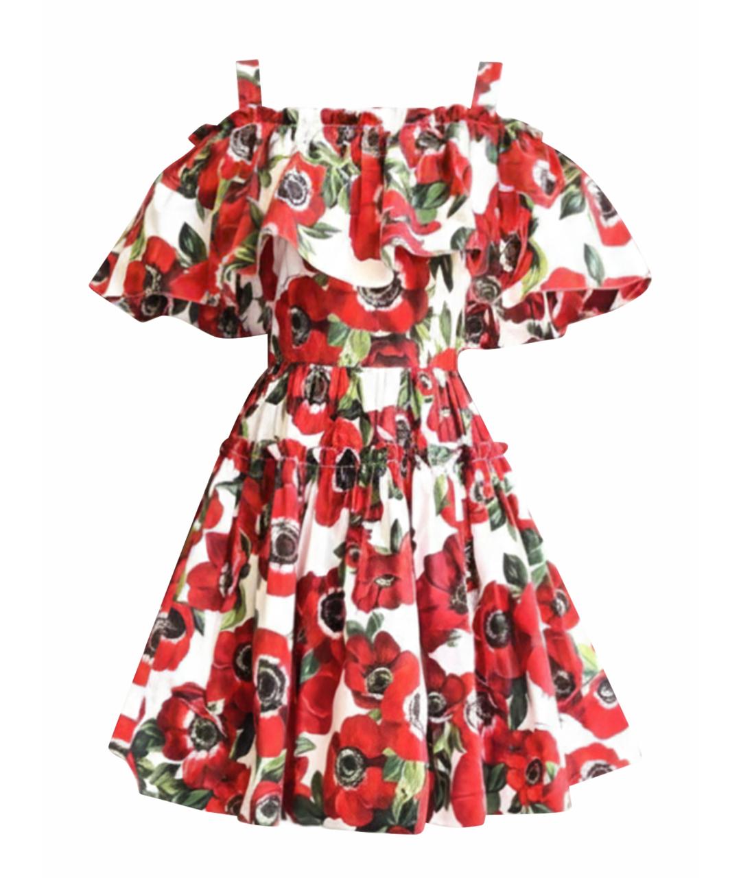 DOLCE&GABBANA Красное хлопковое коктейльное платье, фото 1