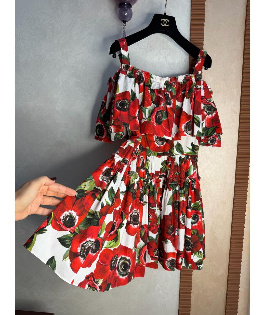 DOLCE&GABBANA Красное хлопковое коктейльное платье, фото 2