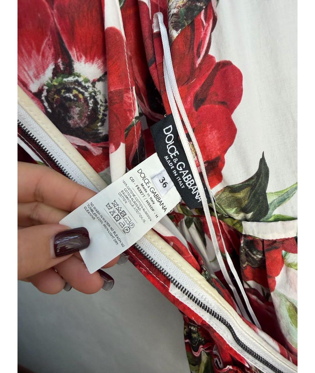 DOLCE&GABBANA Красное хлопковое коктейльное платье, фото 4