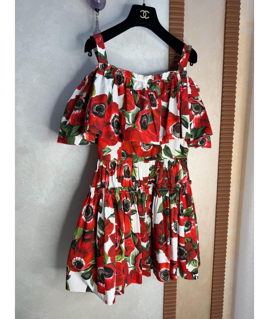 DOLCE&GABBANA Красное хлопковое коктейльное платье, фото 3