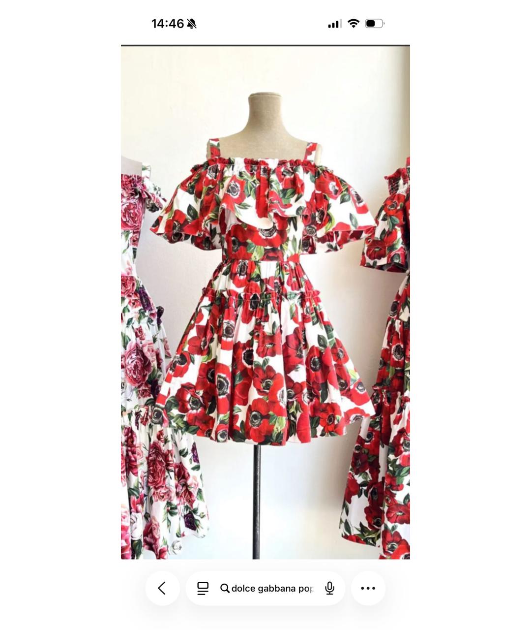 DOLCE&GABBANA Красное хлопковое коктейльное платье, фото 5