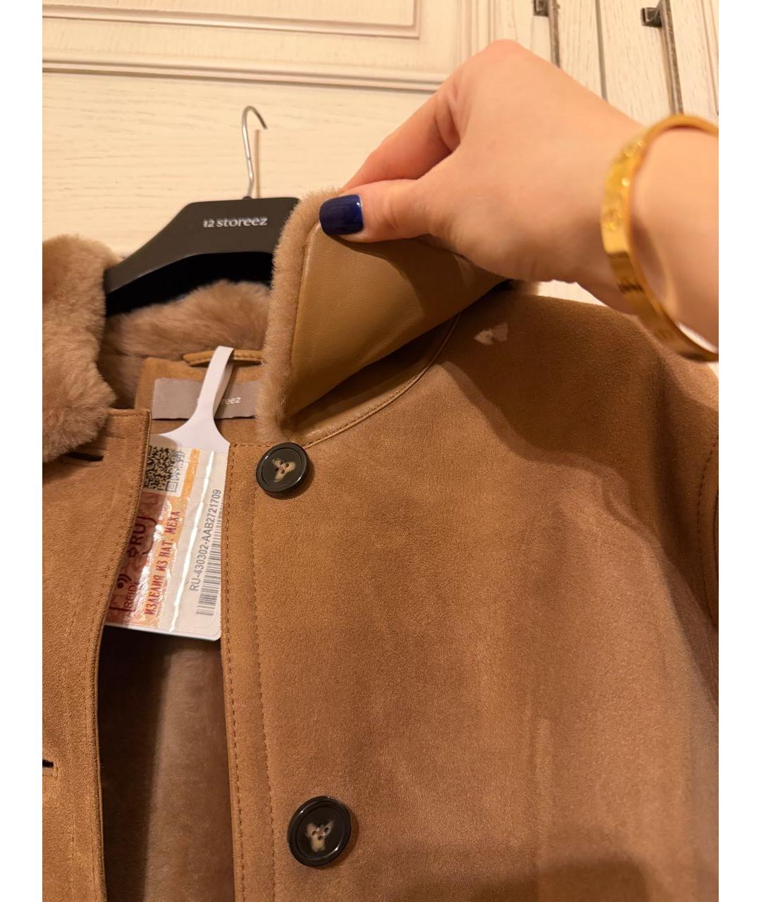 12 STOREEZ Коричневая замшевая дубленка, фото 4