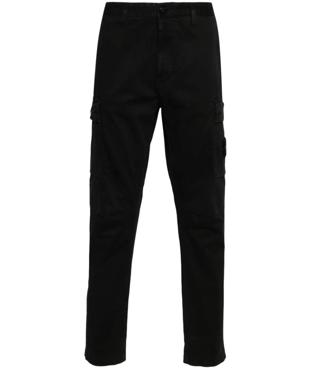 STONE ISLAND Черные хлопковые повседневные брюки, фото 1