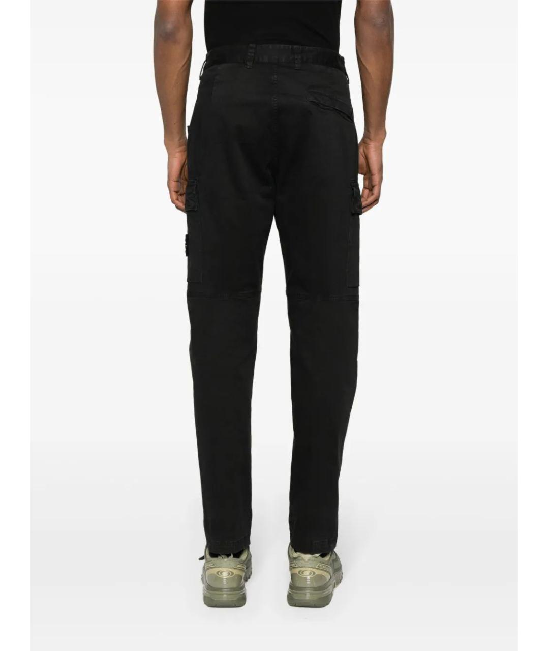 STONE ISLAND Черные хлопковые повседневные брюки, фото 4
