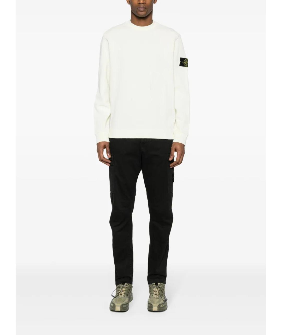 STONE ISLAND Черные хлопковые повседневные брюки, фото 2