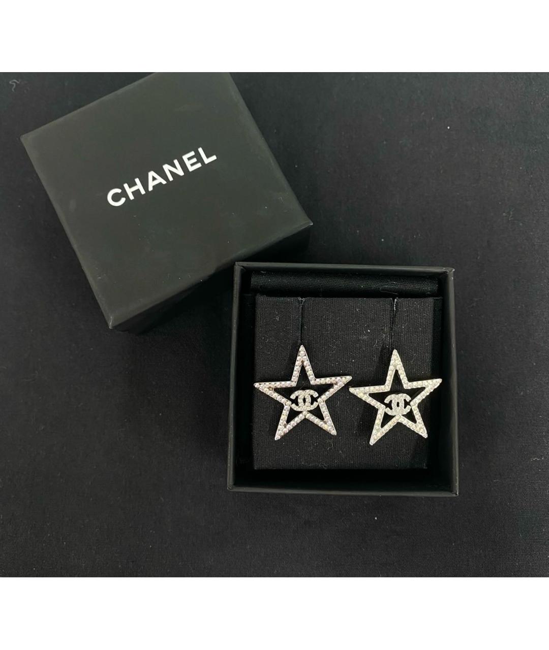 CHANEL Серебряные металлические серьги, фото 2