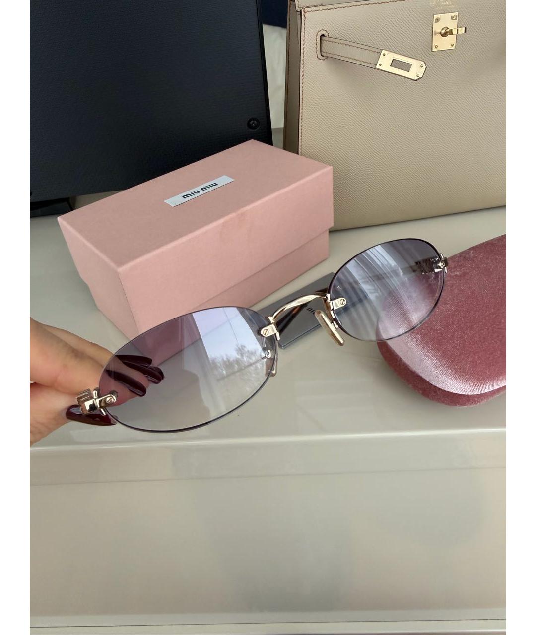 MIU MIU Синие металлические солнцезащитные очки, фото 4