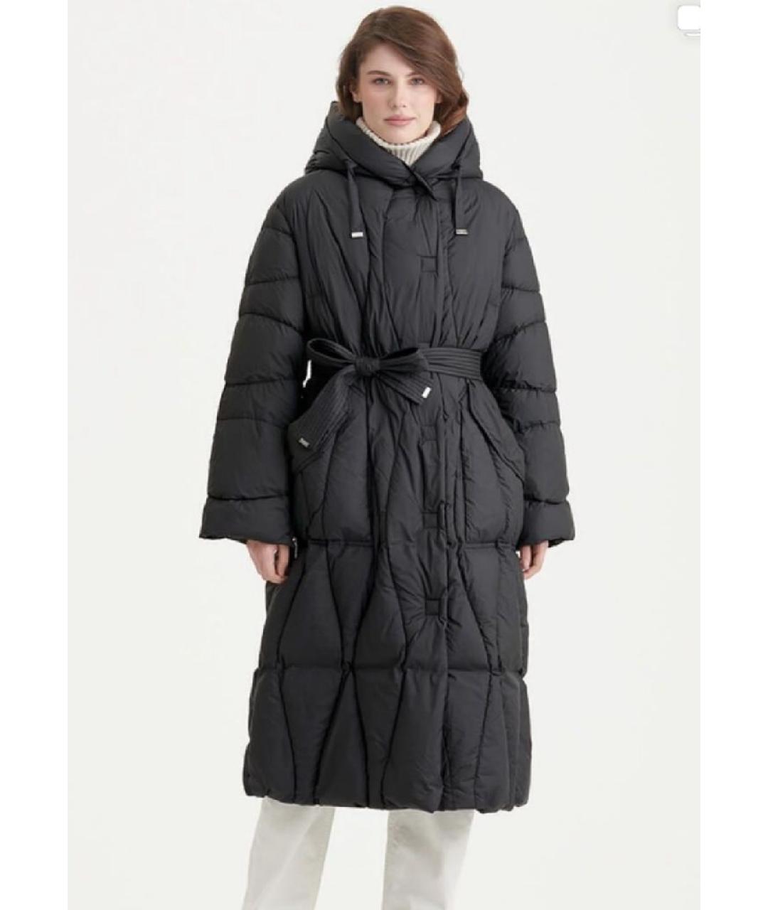 DIEGO M Черный полиэстеровый пуховик, фото 2