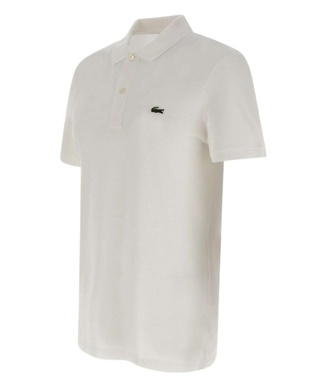 LACOSTE Белое хлопковое поло с коротким рукавом, фото 4