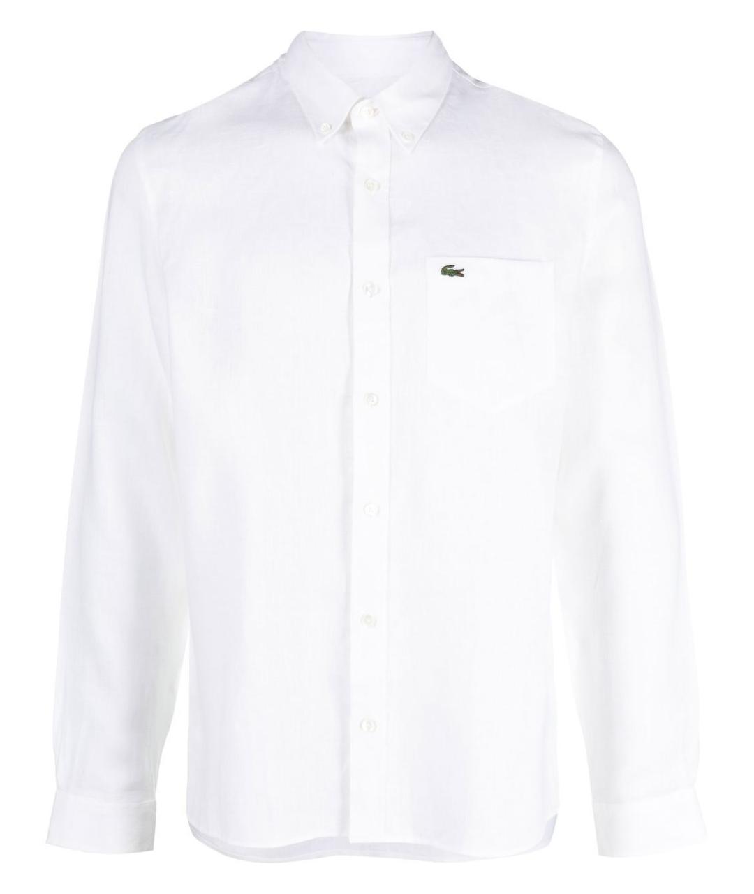 LACOSTE Белая хлопковая классическая рубашка, фото 1