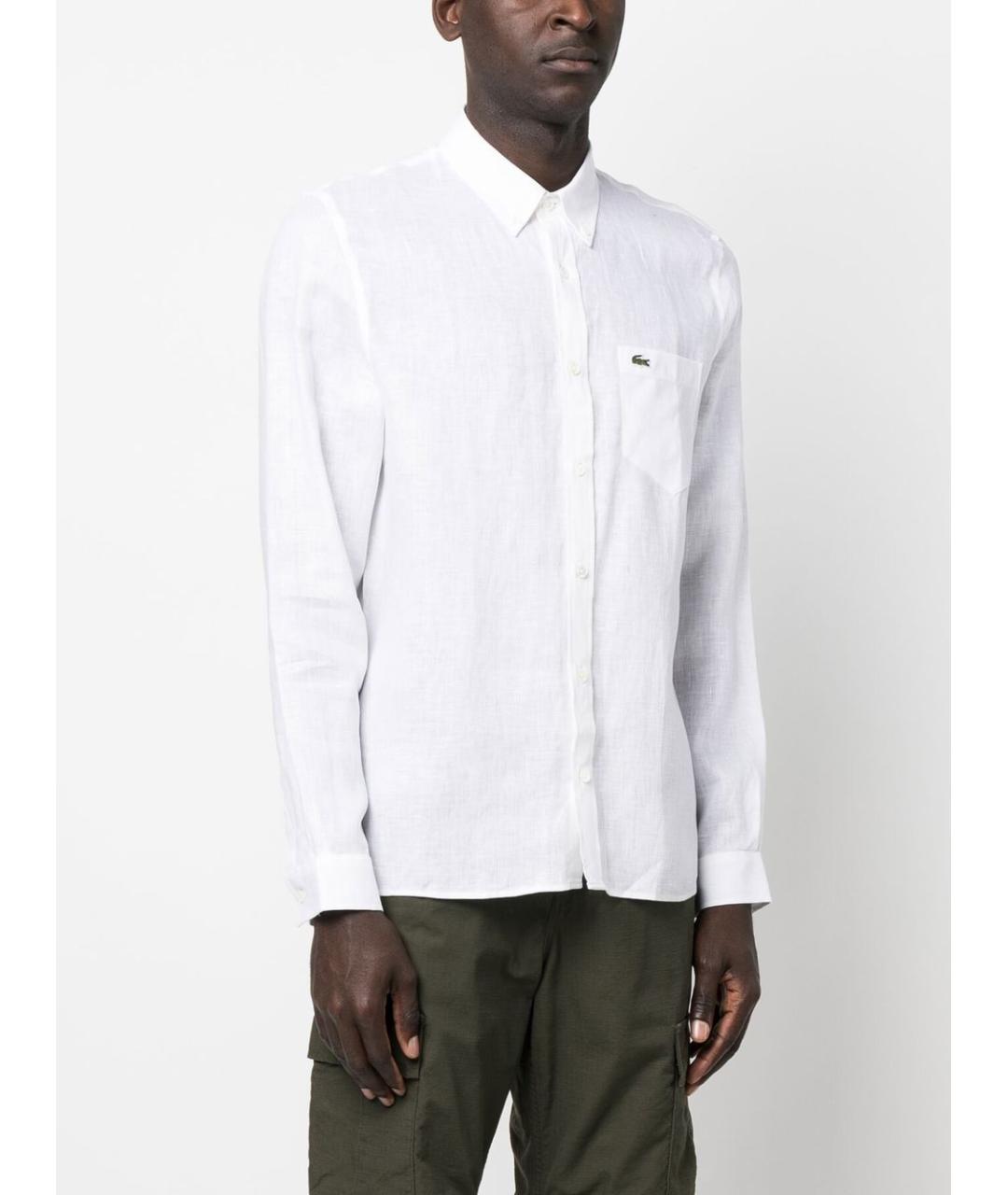 LACOSTE Белая хлопковая классическая рубашка, фото 5