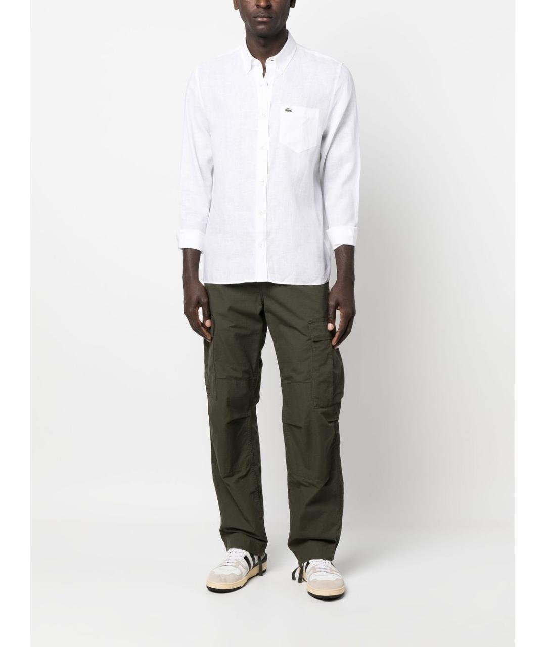 LACOSTE Белая хлопковая классическая рубашка, фото 3